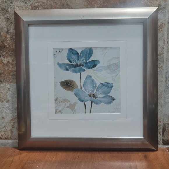 Blue Tops Floral Print Matted Framed Wall Art 2015 - Picture 11 of 12